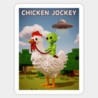Chicken-Jockey - Funny Alien riding chicken #4 Sticker